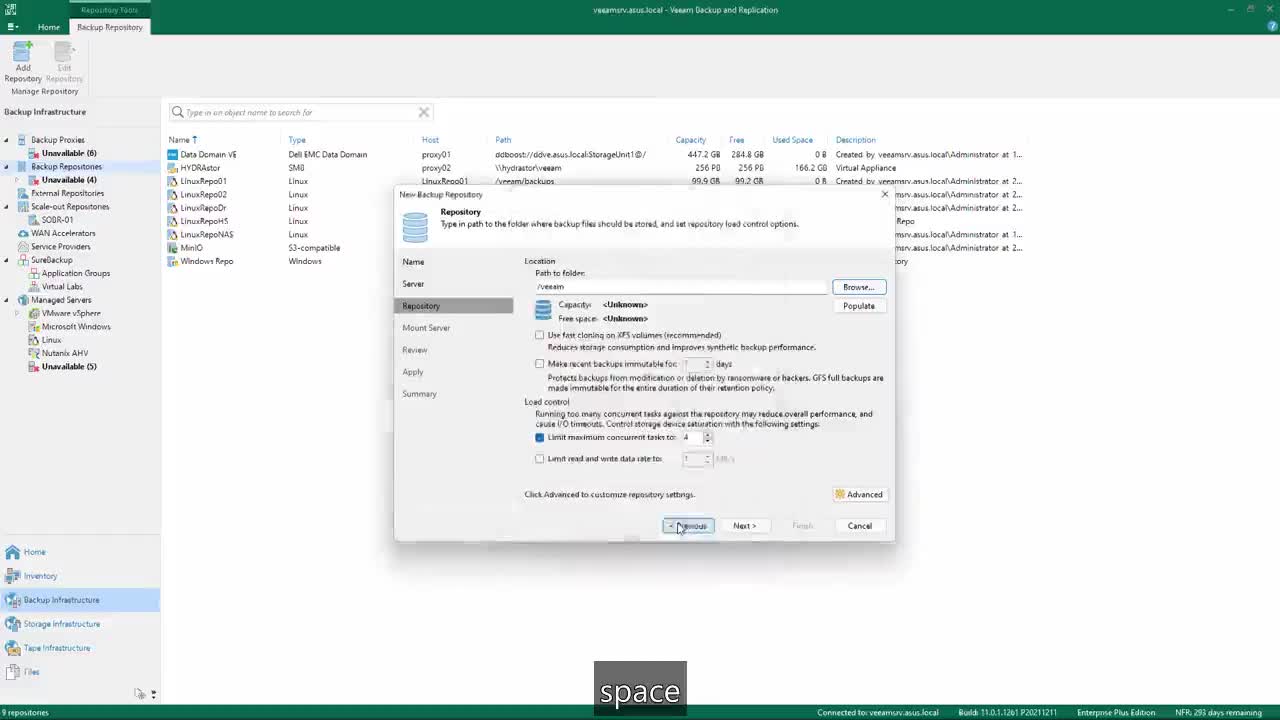 Veeam Cookbook - Adding New Linux Repositoryburn-in1280x720x264