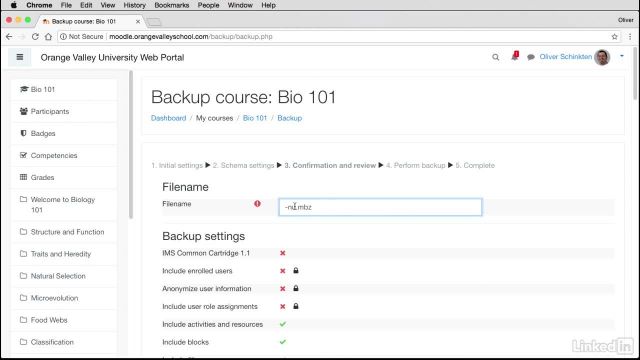001 Save a backup of your course